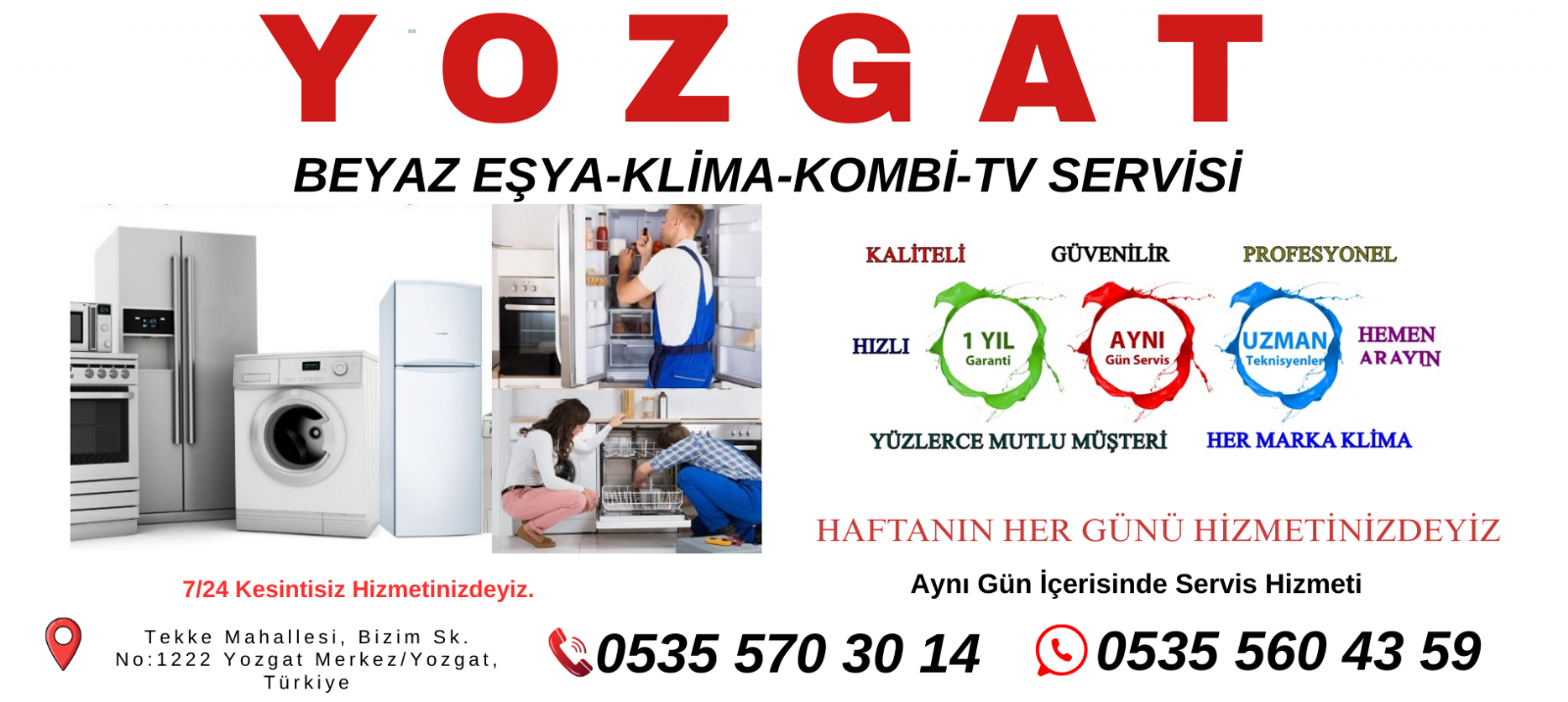 Yozgat Beyaz Eşya Servisi